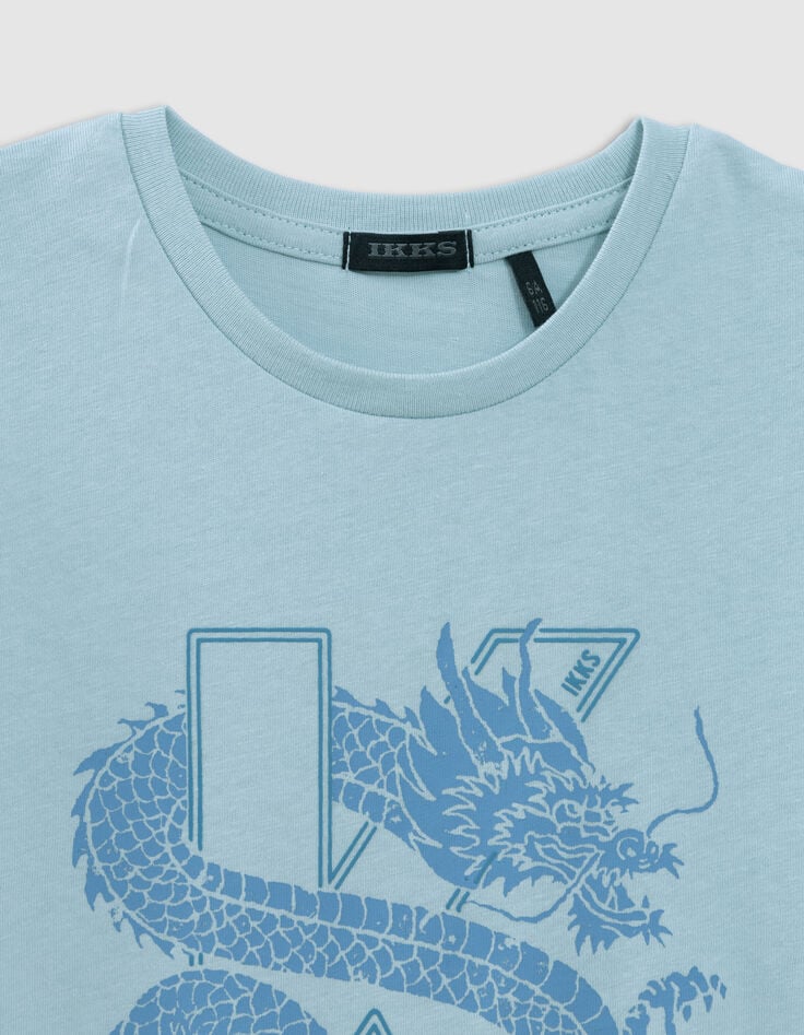 Aqua Jungen-T-Shirt aus Biobaumwolle mit Drachen-K-2