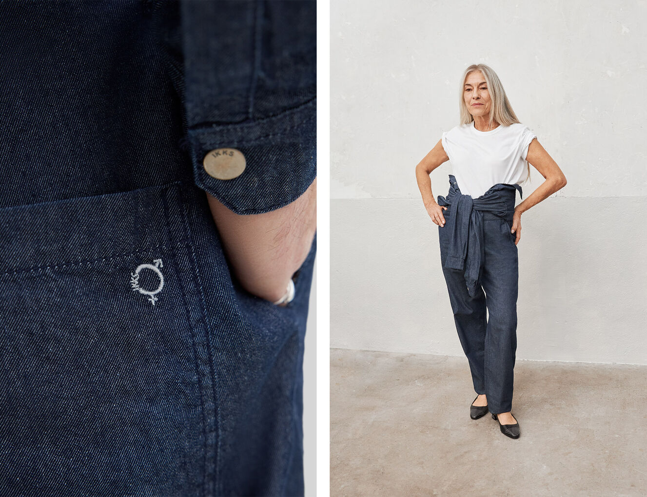 Gender Free-Jumpsuit in blauw WATERLESS jeans Uniseks - IKKS-3