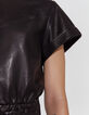 Women’s Pure Edition leather short dress with waist tie-3