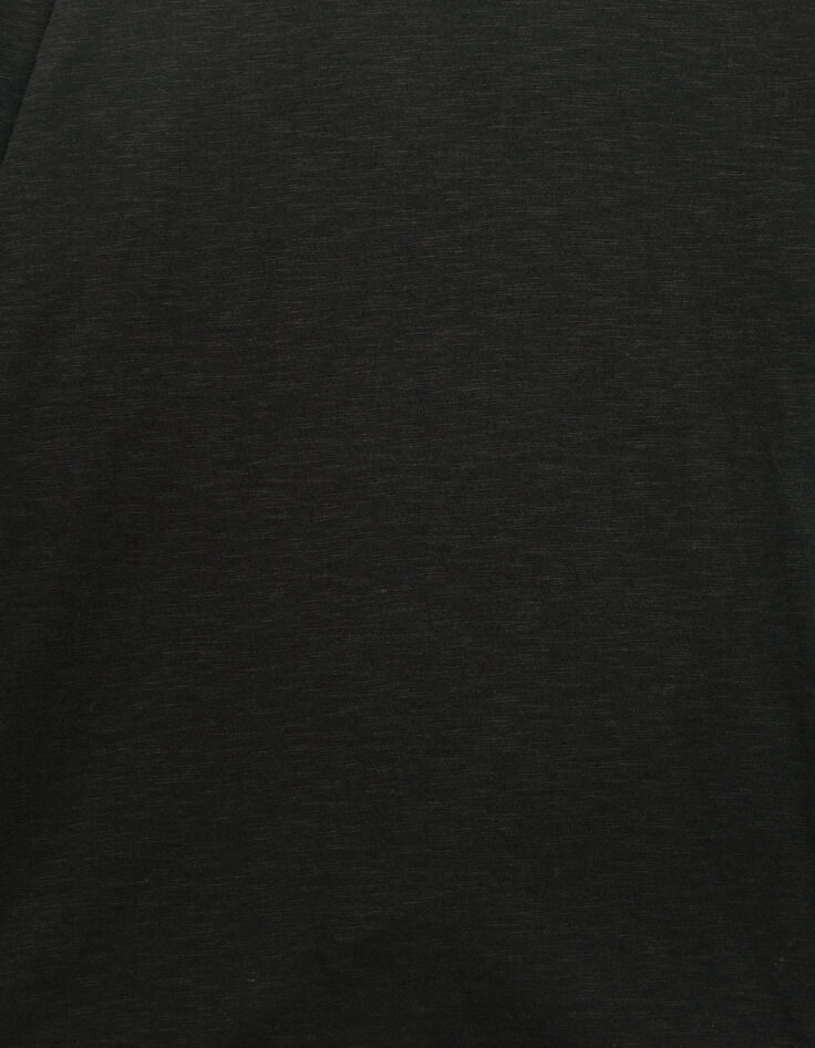 Camiseta manga larga negra algodón flameado hombre-7