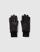 Schwarze Herrenlederhandschuhe mit Rippb&uuml;ndchen-1