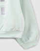 Girls’ mint sweatshirt with textured flocked letters-5