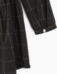 Robe gris anthracite à carreaux avec capuche fille-5