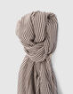 Women&rsquo;s scarf with black thin stripes-3
