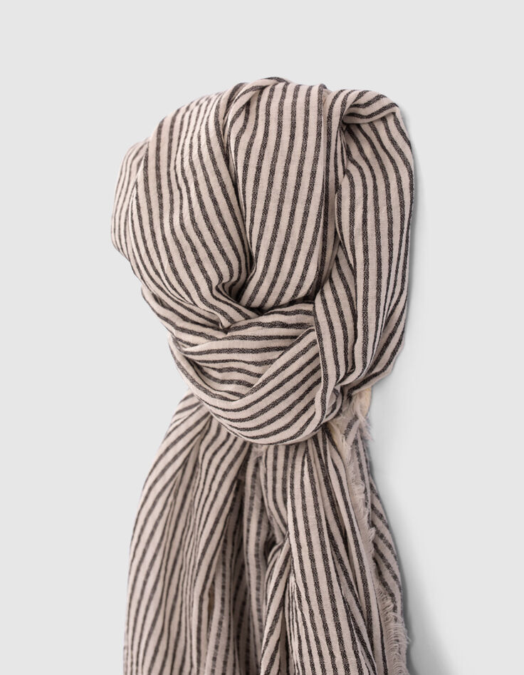 Women&rsquo;s scarf with black thin stripes-3