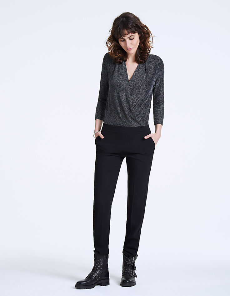 Combinaison pantalon bi-matière femme-2