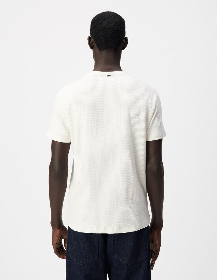 Ecru T-Shirt Bio-Baumwolle mit Pr&auml;gung-3