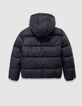 Boys’ navy padded jacket with graphic fur-lined hood-7