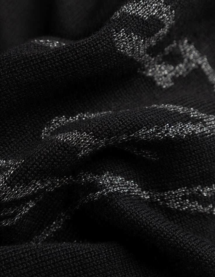 Schwarzer Damen-Strickpulli Botschaft-4