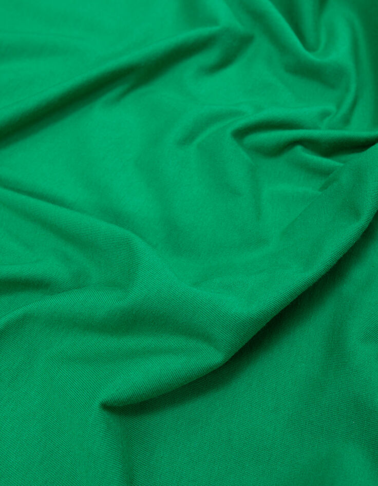 Women's green T-shirt with star design on shoulder and round collar-5