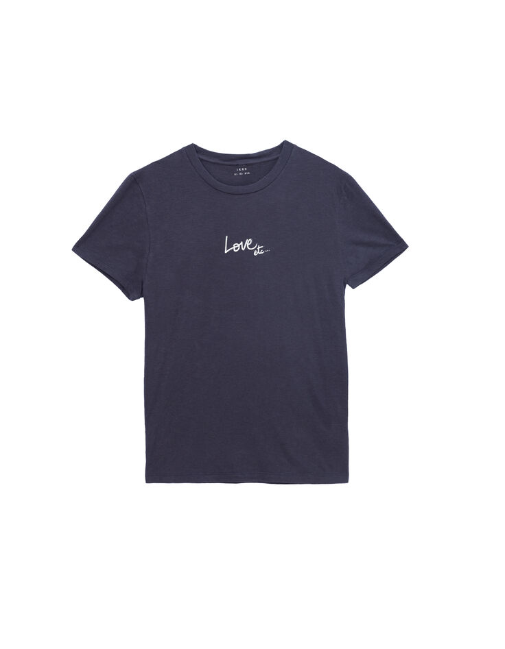 T-shirt marine coton bio message d'amour Homme-5