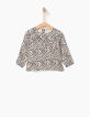 Blouse rose à imprimé animalier bébé fille-1