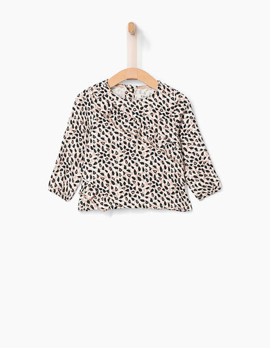 Blouse rose à imprimé animalier bébé fille - IKKS