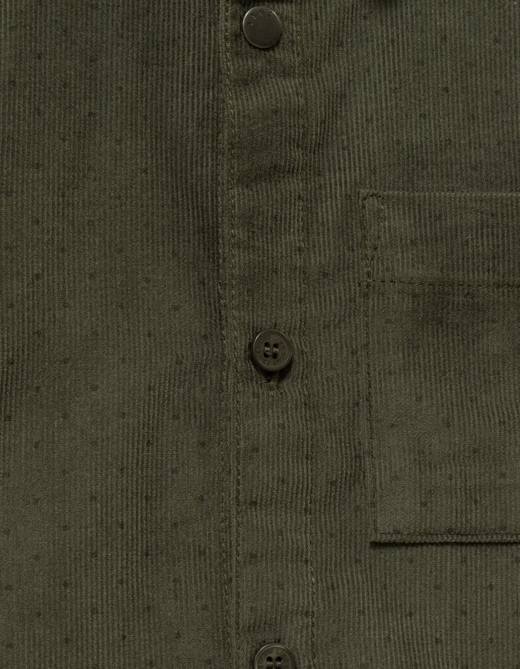 Khaki Jungenhemd lange Ärmel Velours Punkte-6 Khaki Jungenhemd lange Ärmel Velours Punkte-6