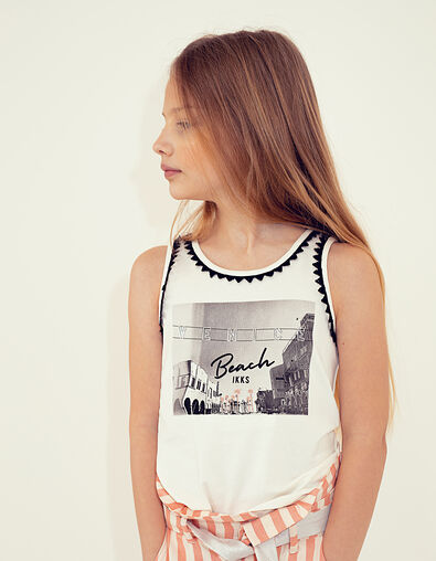 Débardeur blanc cassé Venice Beach fille - IKKS