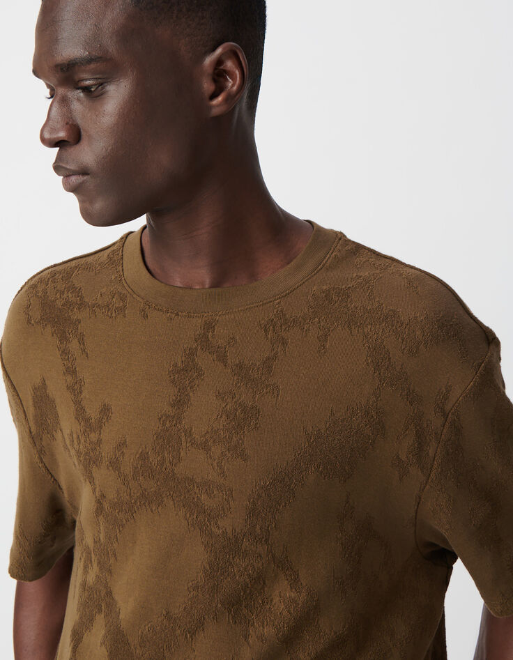 T-shirt bronze jacquard motif camouflage Homme-4