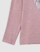T-shirt rose pailleté visuel tennis lacets brodés fille-6