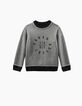Sudadera reversible negro y granito jaspeado niño -2