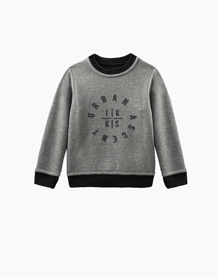 Sudadera reversible negro y granito jaspeado niño -2 Sudadera reversible negro y granito jaspeado niño -2
