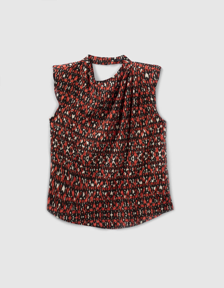 Top negro estampado ikat Mujer-5