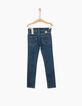 Girls' stone blue skinny jeans+patches+embroidery-4