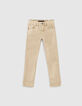 Jean slim beige moyen garçon -1