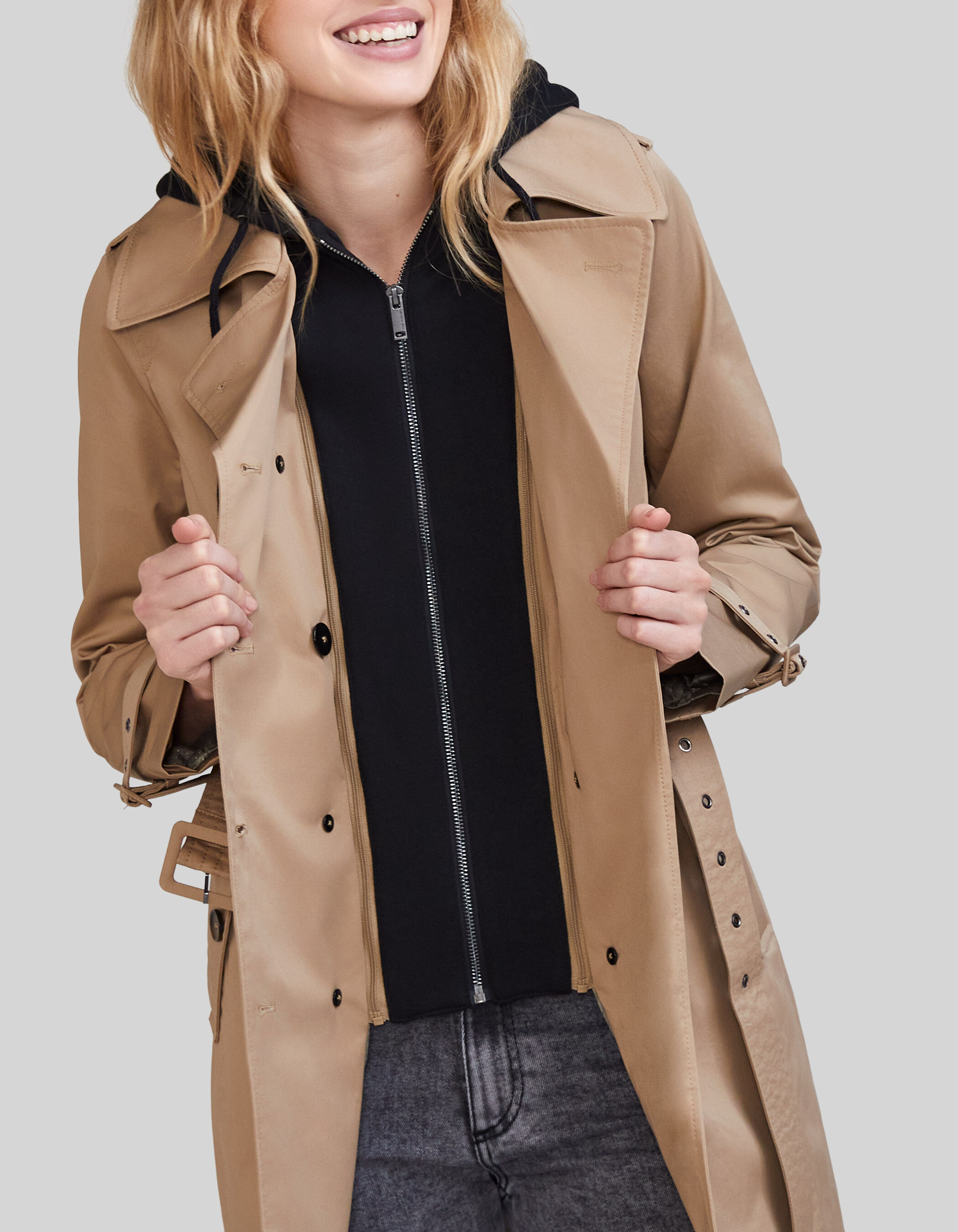Trench à capuche femme clearance