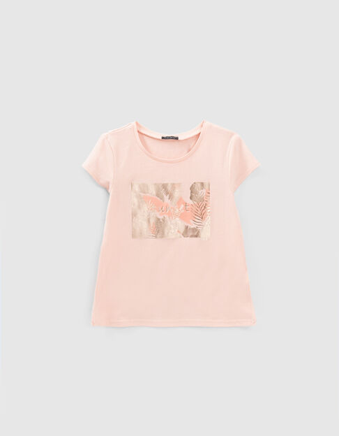 Rosa Mädchen-T-Shirt mit Pflanzenprint - IKKS
