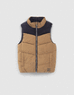 Ärmellose Wende-Steppweste, camel/marineblau, für Jungs-1