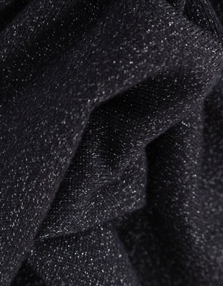 Pull noir tricot fin réversible devant dos-6 Pull noir tricot fin réversible devant dos-6