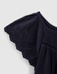 Robe marine brodée avec bloomer bébé fille-5