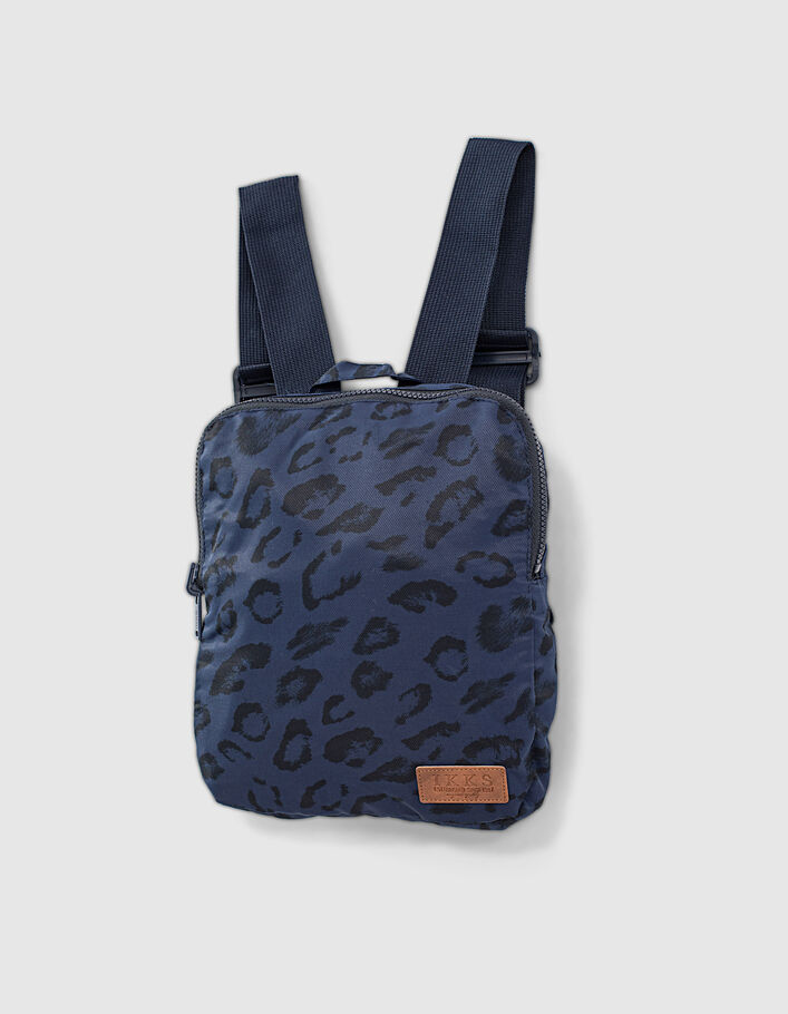 Boys’ navy leopard motif packable windcheater-7