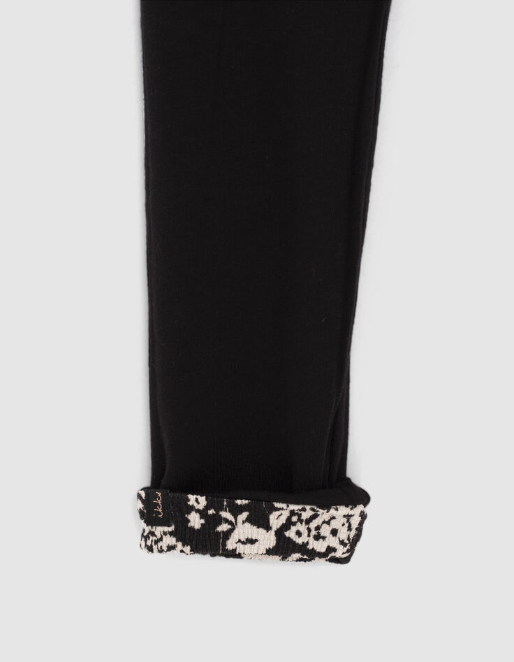 Omkeerbare legging zwart en grafische print meisjes-8