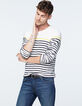 Tee-shirt marinière blanc cassé, navy et jaune Homme-2