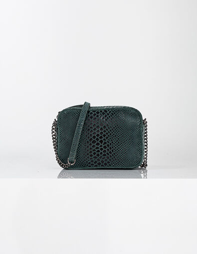 Sac à main vert pinegreen en cuir effet python I.Code - IKKS