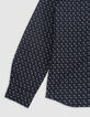 Chemise noire tissu Liberty motif fleurs garçon-4