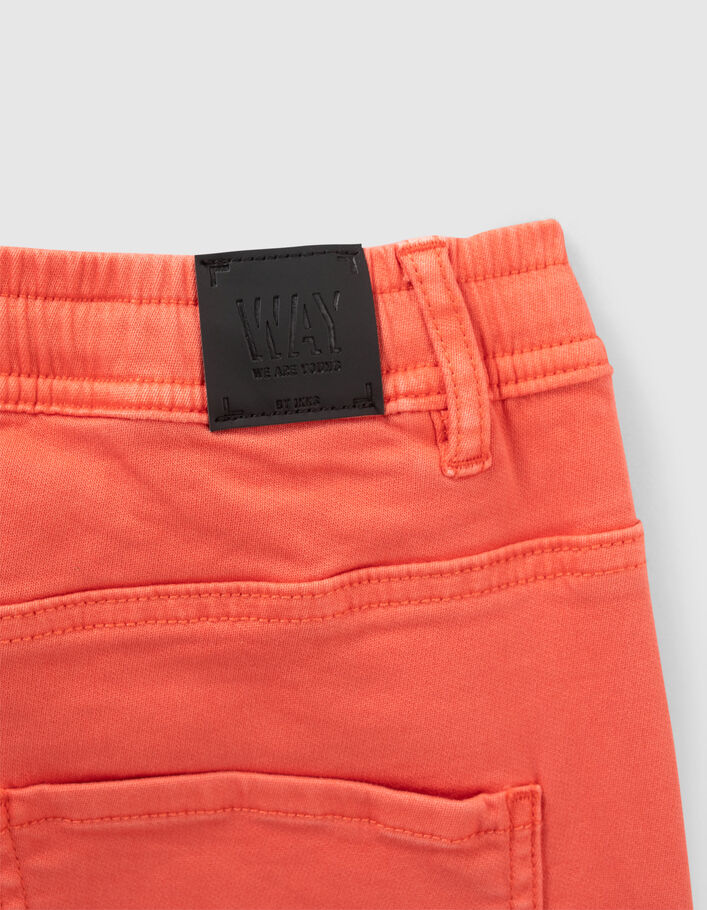 Boys’ dark orange elasticated waist Bermuda shorts - IKKS