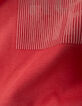 Camiseta roja algodón rayas goma mensaje niño-7
