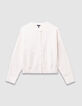 Girls’ beige soft knit buttoned cardigan-1