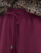Violet geklede rechte broek in crêpe dames-4