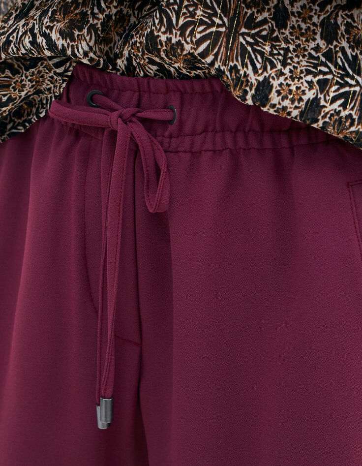 Violet geklede rechte broek in crêpe dames-4