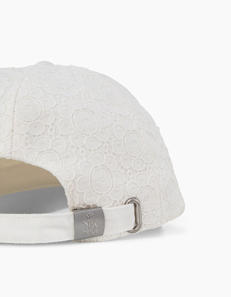Casquette blanc cassé dentelle brodée IKKS fille -6