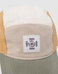 Beige Jungenkappe mit khaki Schirm-4