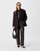 Veste oversize bordeaux boutonnage crois&eacute; Femme-1
