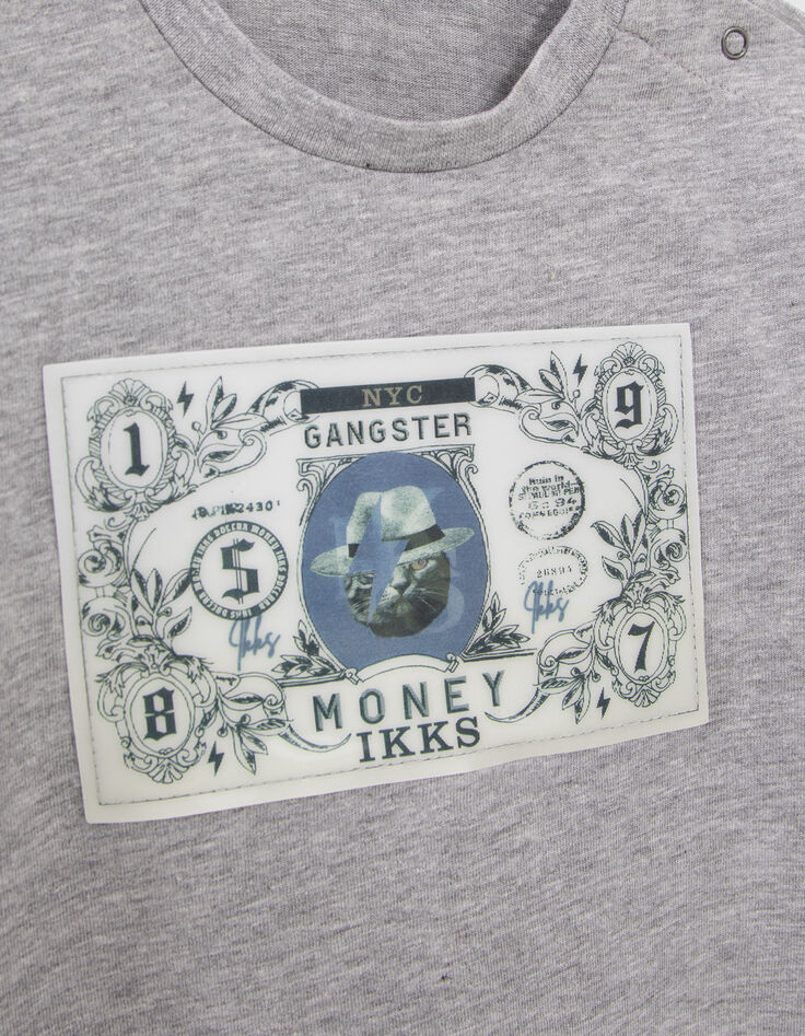 Graues T-Shirt mit Motivlinse für Babyjungen-5
