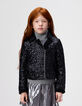 Girls’ black sequinned biker jacket-3 Girls’ black sequinned biker jacket-3