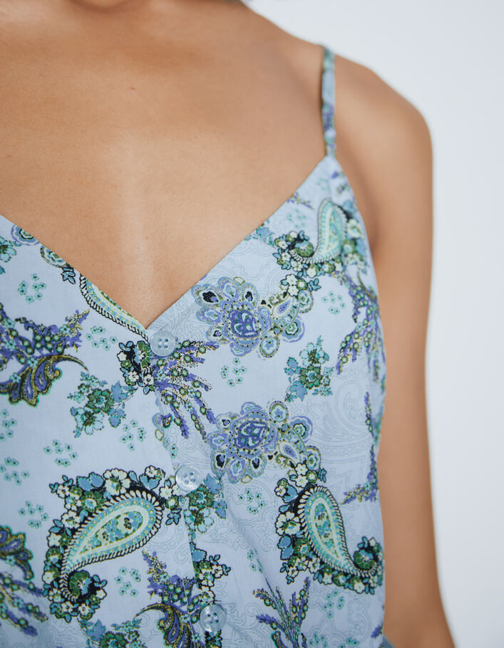 Women’s Paisley-print viscose camisole to tie in the back - IKKS