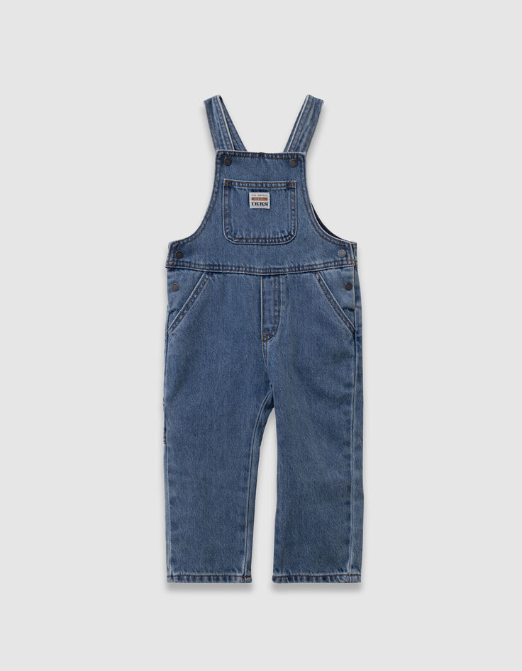 Set T-shirt en blauwe jeanstuinbroek babyjongens-9