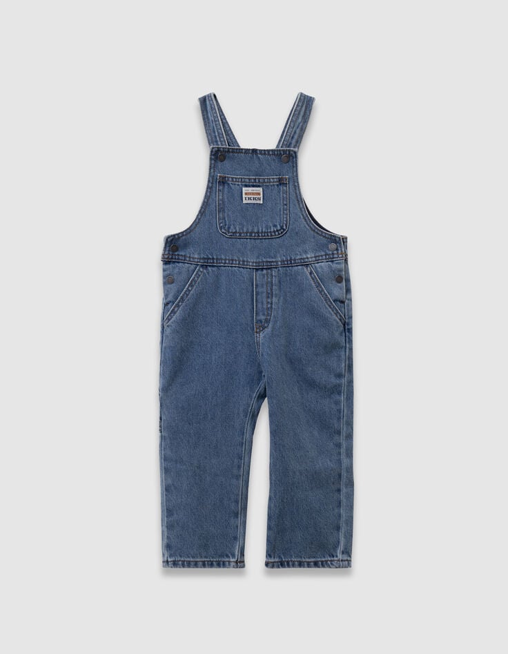 Ensemble t-shirt et salopette en jean bleu bébé garçon-9 Ensemble t-shirt et salopette en jean bleu bébé garçon-9