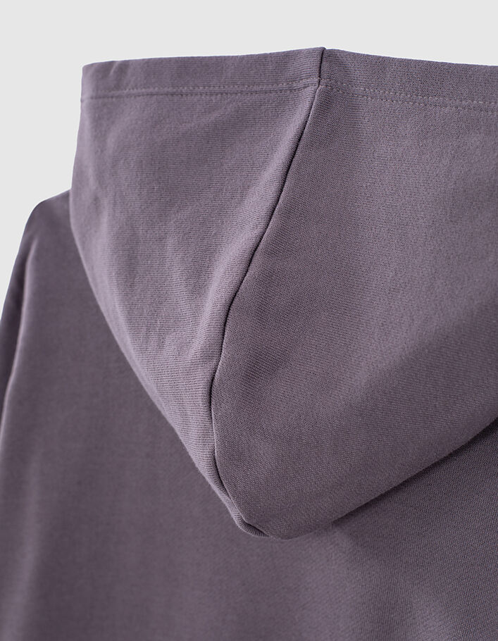 Girls’ linen grey slogan hooded sweatshirt-dress - IKKS